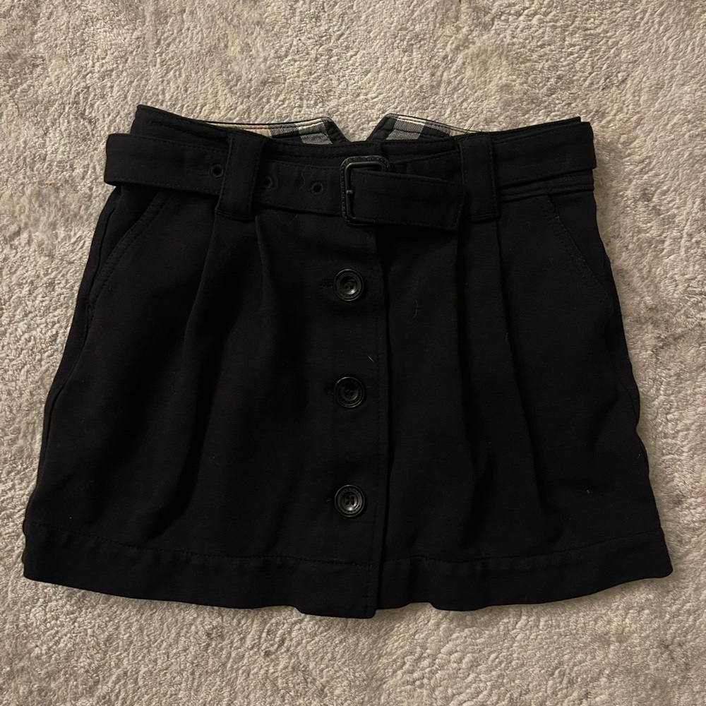 Vintage Burberry Children Black Belted Skirt (5Y)